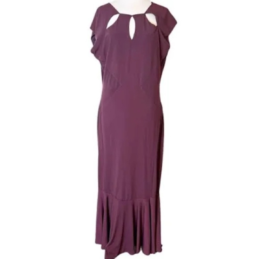 NWT Eloquii Studio Purple Maxi Neck Cutout Dress Size 14
